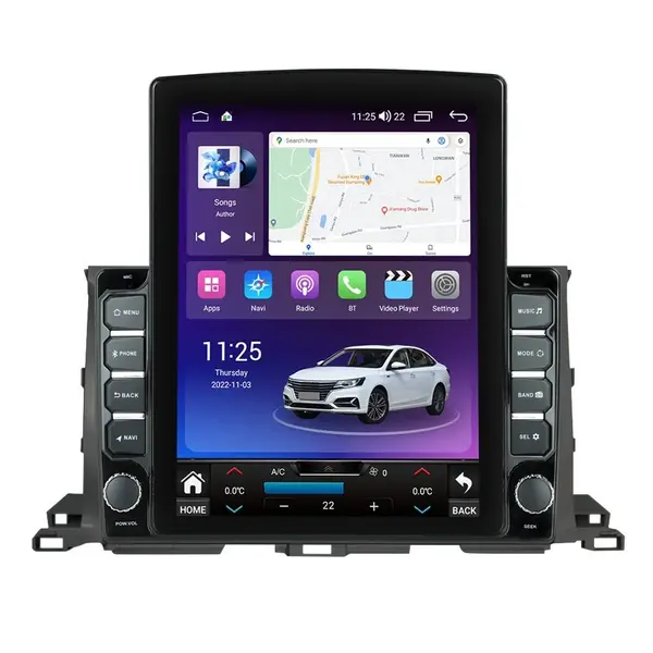 Navigatie dedicata cu Android Toyota Highlander 2013 - 2021, 4GB RAM, Radio GPS Dual Zone, Touchscreen IPS 9.7" HD tip Tesla, Internet Wi-Fi si slot SIM 4G, Bluetooth, MirrorLink, USB