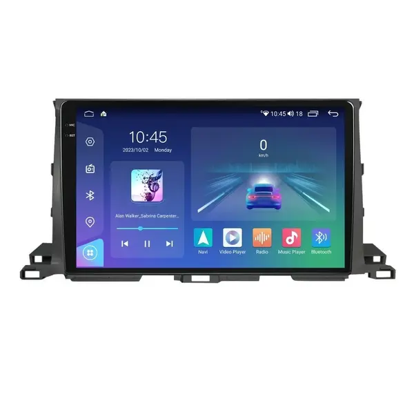 Navigatie dedicata cu Android Toyota Highlander 2013 - 2021, 8GB RAM, Radio GPS Dual Zone, Display 2K QLED 10.36" Touchscreen, Internet Wi-Fi si slot SIM 4G, Bluetooth, MirrorLink, USB