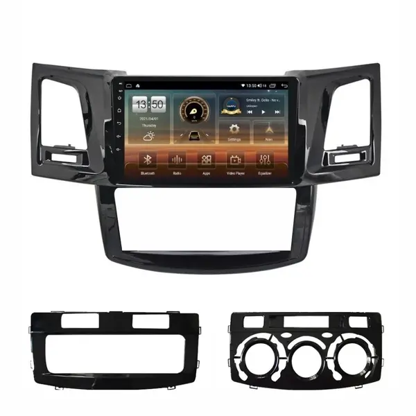 Navigatie dedicata cu Android Toyota Hilux VII 2004 - 2015, 4GB RAM, Radio GPS Dual Zone, Display HD QLED 9" Touchscreen, Internet Wi-Fi si slot SIM 4G, Bluetooth, MirrorLink, USB