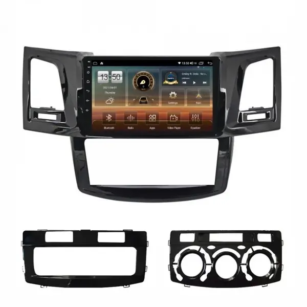 Navigatie dedicata cu Android Toyota Hilux VII 2004 - 2015, 6GB RAM, Radio GPS Dual Zone, Display HD QLED 9" Touchscreen, Internet Wi-Fi si slot SIM 4G, Bluetooth, MirrorLink, USB