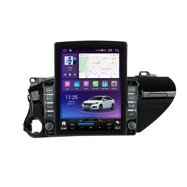 Navigatie dedicata cu Android Toyota Hilux VIII dupa 2015, 4GB RAM, Radio GPS Dual Zone, Touchscreen IPS 9.7" HD tip Tesla, Internet Wi-Fi si slot SIM 4G, Bluetooth, MirrorLink, USB