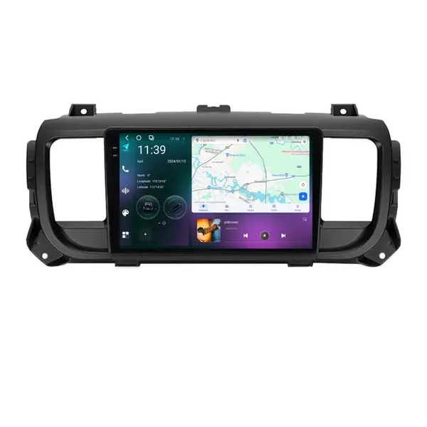 Navigatie dedicata cu Android Toyota Proace dupa 2016, 12GB RAM, Radio GPS Dual Zone, Display 2K QLED 9.5" Touchscreen, Internet Wi-Fi si slot SIM 4G, Bluetooth, MirrorLink, USB