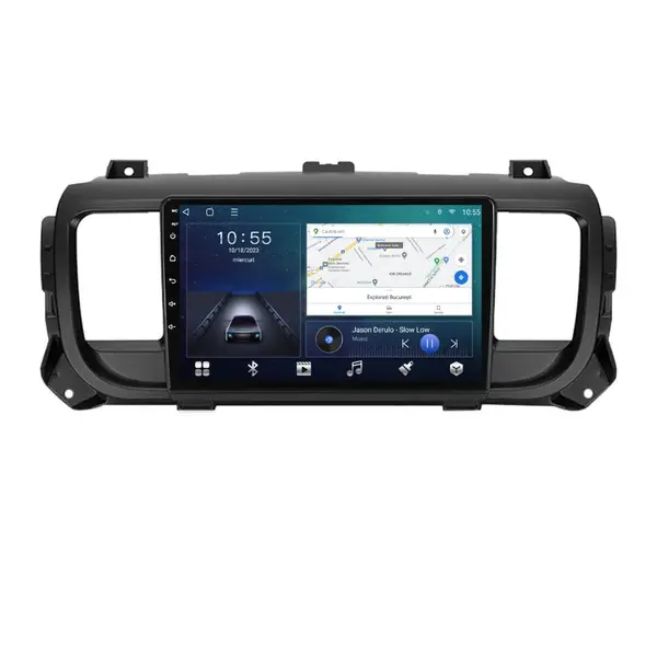 Navigatie dedicata cu Android Toyota Proace dupa 2016, 2GB RAM, Radio GPS Dual Zone, Display HD QLED 9" Touchscreen, Internet Wi-Fi si slot SIM 4G, Bluetooth, MirrorLink, USB