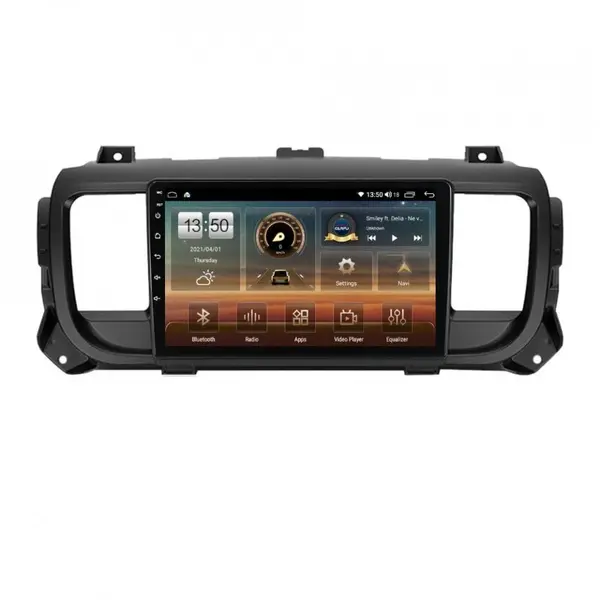 Navigatie dedicata cu Android Toyota Proace dupa 2016, 8GB RAM, Radio GPS Dual Zone, Display HD QLED 9" Touchscreen, Internet Wi-Fi si slot SIM 4G, Bluetooth, MirrorLink, USB