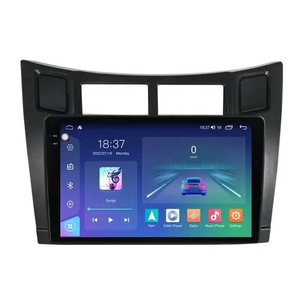 Navigatie dedicata cu Android Toyota Yaris 2006 - 2011, 8GB RAM, Radio GPS Dual Zone, Display 2K QLED 9.5" Touchscreen, Internet Wi-Fi si slot SIM 4G, Bluetooth, MirrorLink, USB