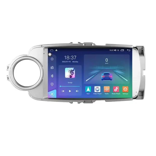 Navigatie dedicata cu Android Toyota Yaris P13 2011 - 2018, 4GB RAM, Radio GPS Dual Zone, Display 2K QLED 9.5" Touchscreen, Internet Wi-Fi si slot SIM 4G, Bluetooth, MirrorLink, USB
