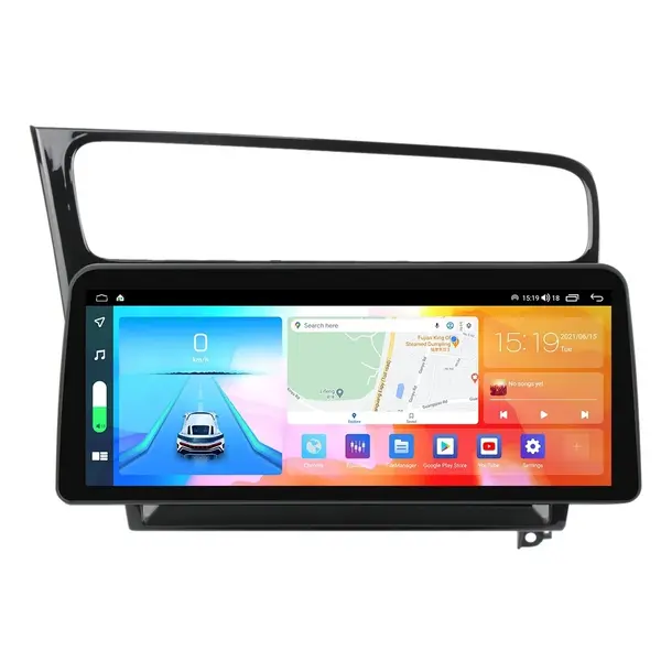 Navigatie dedicata cu Android VW Golf VII 2012 - 2019, negru, 4GB RAM, Radio GPS Dual Zone, Display QLED 12.3" Touchscreen, Internet Wi-Fi si slot SIM 4G, Bluetooth, MirrorLink, USB