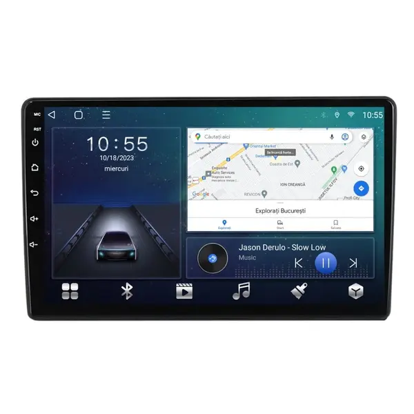 Navigatie dedicata cu Android VW Touran 2010 - 2015, 2GB RAM, Radio GPS Dual Zone, Display HD QLED 10'' Touchscreen, Internet Wi-Fi si slot SIM 4G, Bluetooth, MirrorLink, USB
