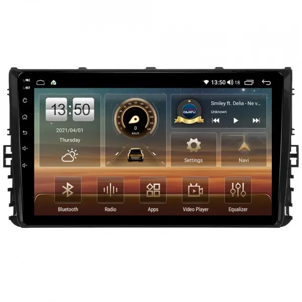 Navigatie dedicata cu Android VW Transporter / Caravelle dupa 2020, 6GB RAM, Radio GPS Dual Zone, Display HD QLED 9" Touchscreen, Internet Wi-Fi si slot SIM 4G, Bluetooth, MirrorLink, USB