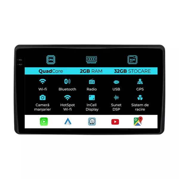 Navigatie Dedicata Dacia Duster (2018 - 2022), 10 Inch, 2Gb Ram, 32Gb Stocare, Android Auto, Carplay