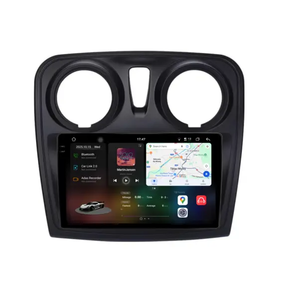 Navigatie Dedicata Dacia Sandero (2010 - 2020), 2K, 12Gb Ram, 256Gb Stocare, Android Auto, Carplay