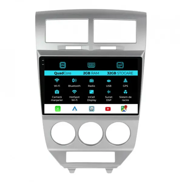 Navigatie Dedicata Dodge Caliber (2006-2010), 9 Inch, 2Gb Ram, 32Gb Stocare, Android Auto, Carplay