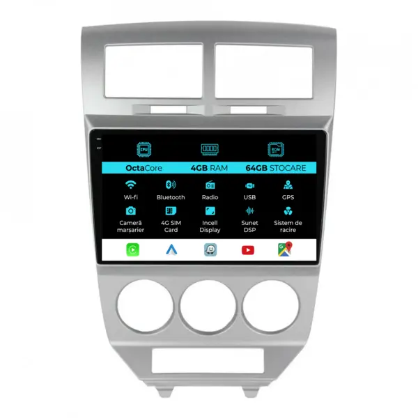 Navigatie Dedicata Dodge Caliber (2006-2010), 9 Inch, 4Gb Ram, 64Gb Stocare, Android Auto, Carplay