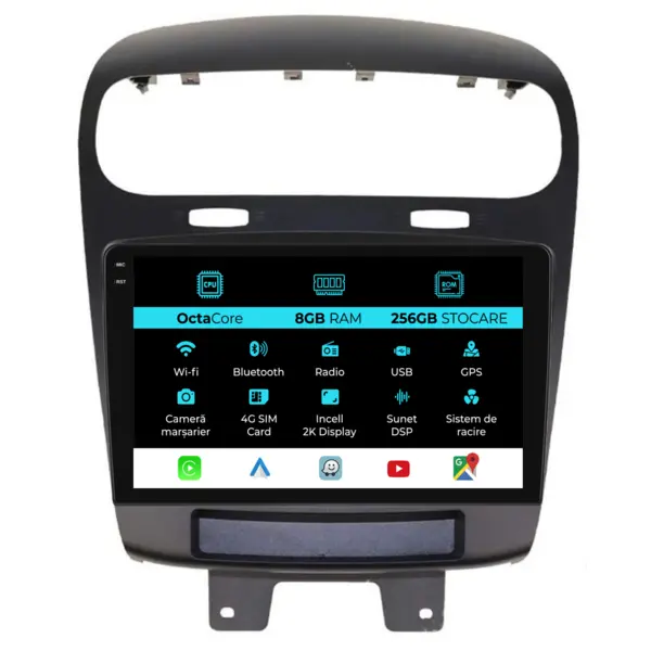 Navigatie Dedicata Dodge Journey (2012-2020), 2K, 8Gb Ram, 256Gb Stocare, Carplay