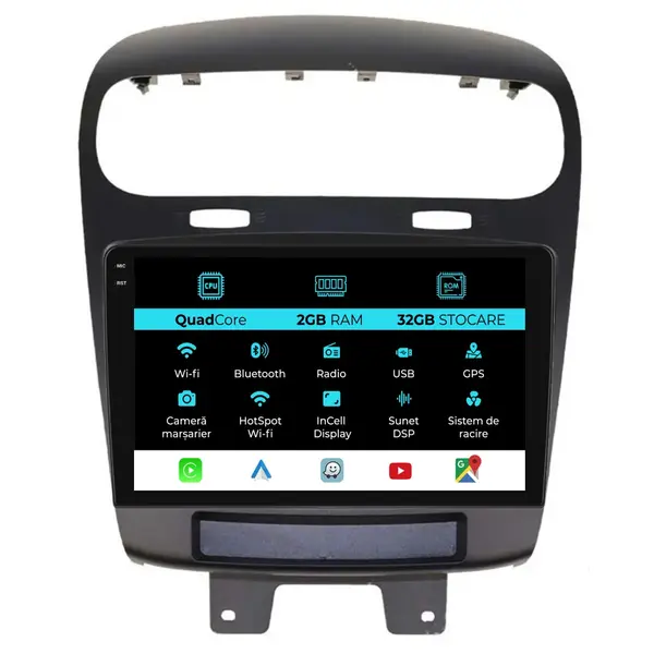 Navigatie Dedicata Dodge Journey (2012-2020), 9Inch, 2Gb Ram, 32Gb Stocare, Carplay