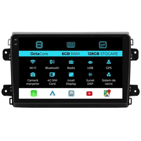 Navigatie Dedicata Fiat Ducato (2006 - 2022), 9 Inch, 6Gb Ram, 128Gb Stocare, Android Auto, Carplay