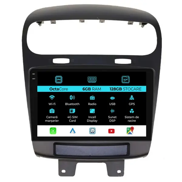 Navigatie Dedicata Fiat Freemont (2010-2016), 9 Inch, 6Gb Ram, 128Gb Stocare, Android Auto, Carplay