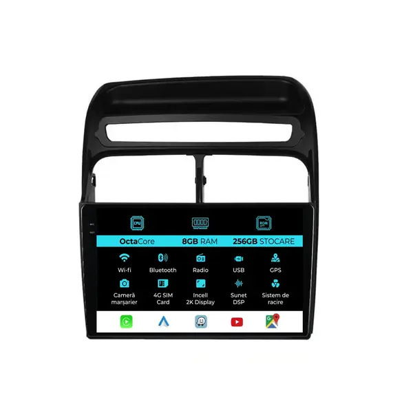 Navigatie Dedicata Fiat Linea (2006-2012), 2K, 8Gb Ram, 256Gb Stocare, Carplay