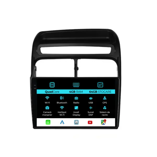 Navigatie Dedicata Fiat Linea (2006-2012), QuadCore, 9 Inch, 4Gb Ram, 64Gb Stocare, Android Auto, Carplay