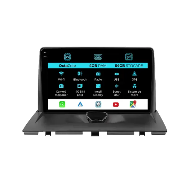 Navigatie Dedicata Fiat Scudo (2007-2016), 9Inch, 4Gb Ram, 64Gb Stocare, Carplay