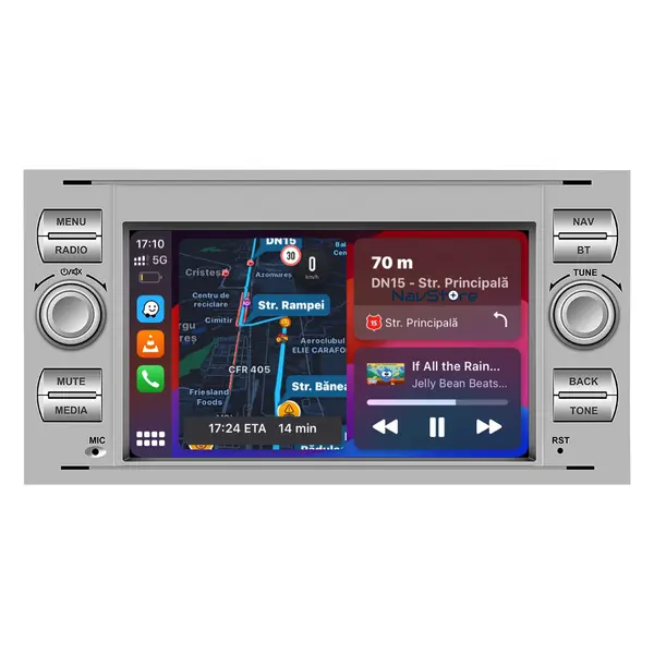Navigatie Dedicata Ford, 7Inch, 4Gb Ram, 64Gb stocare, Carplay, Argintiu