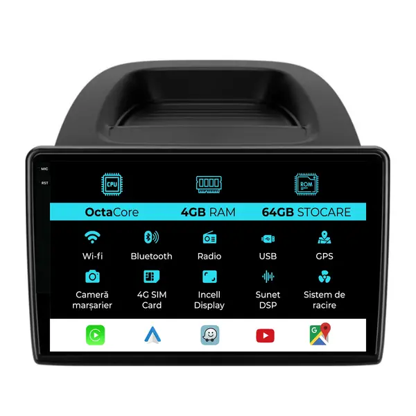 Navigatie Dedicata Ford Ecosport (2017-2025), 9Inch, 4Gb Ram, 64Gb Stocare, Carplay
