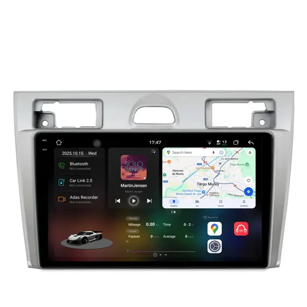 Navigatie Dedicata Ford Fiesta (2004 - 2009), 2K, 12Gb Ram, 256Gb Stocare, Android Auto, Carplay