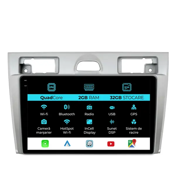 Navigatie Dedicata Ford Fiesta (2006-2011), 9Inch, 2Gb Ram, 32Gb Stocare, Carplay