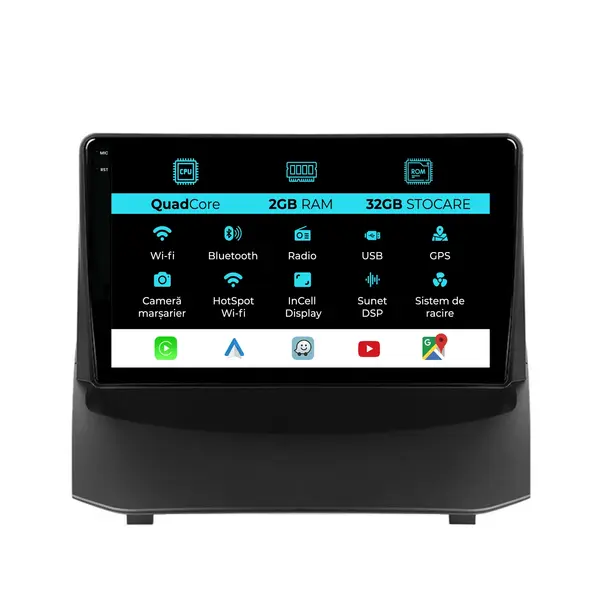 Navigatie Dedicata Ford Fiesta (2009 - 2017), 9 Inch, 2Gb Ram, 32Gb Stocare, Android Auto, Carplay