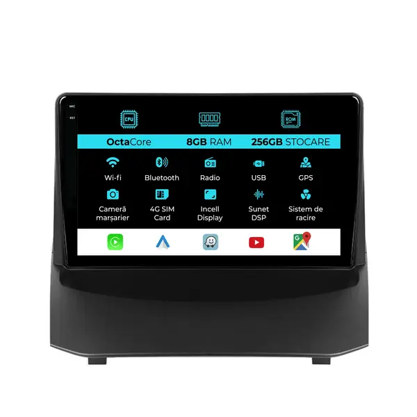 Navigatie Dedicata Ford Fiesta (2009-2017), 9Inch, 8Gb Ram, 256Gb Stocare, Carplay
