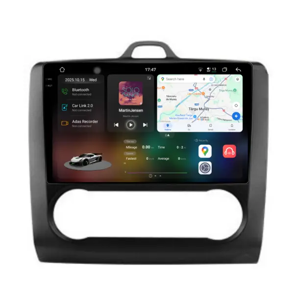 Navigatie Dedicata Ford Focus (2004-2012), 2K, 12Gb Ram, 256Gb Stocare, Carplay, Clima automata