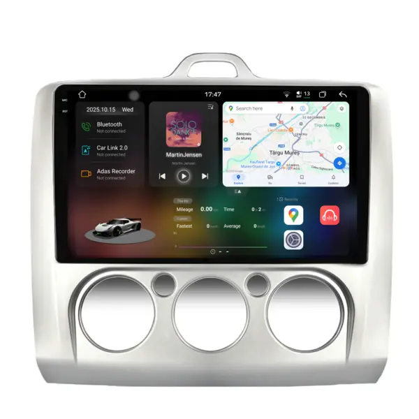 Navigatie Dedicata Ford Focus (2004-2012), 2K, 12Gb Ram, 256Gb Stocare, Carplay, Clima manuala