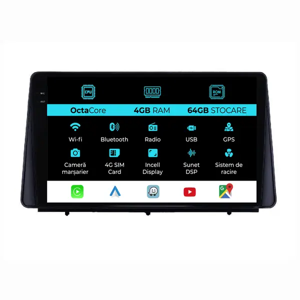 Navigatie Dedicata Ford Focus (2018 - 2024), 9 Inch, 4Gb Ram, 64Gb Stocare, Android Auto, Carplay