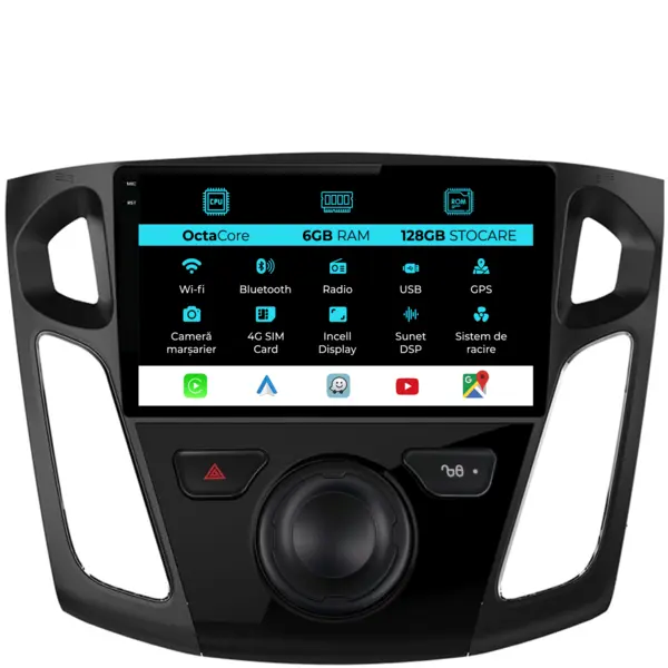Navigatie Dedicata Ford Focus 3 (2012-2018), 9Inch, 6Gb Ram, 128Gb Stocare, Carplay