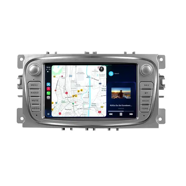 Navigatie Dedicata Ford Focus, Mondeo,C-Max, Kuga, 7inch, 2Gb Ram, 64Gb stocare, Carplay, Argintiu