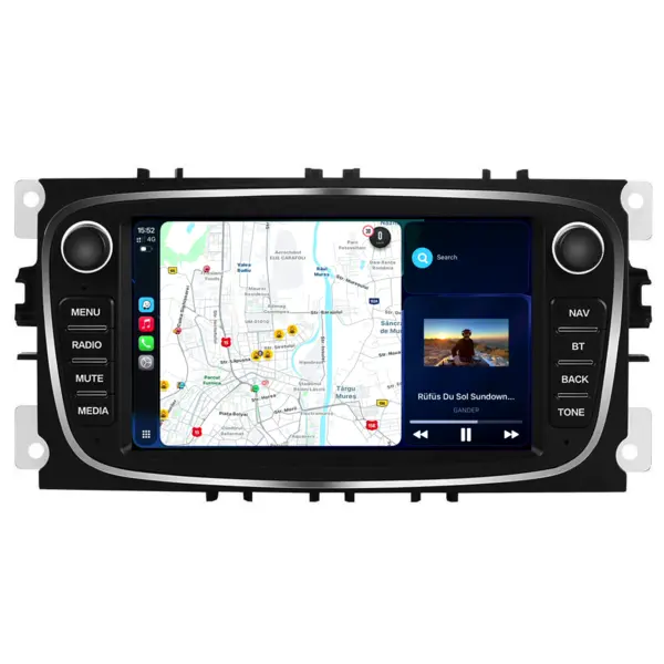 Navigatie Dedicata Ford Focus, Mondeo,C-Max, Kuga, 7inch, 4Gb Ram, 64Gb stocare, Carplay, Negru