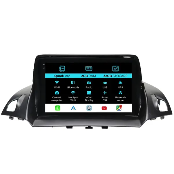 Navigatie Dedicata Ford Kuga (2013 - 2017), 9 Inch, 2Gb Ram, 32Gb Stocare, Android Auto, Carplay
