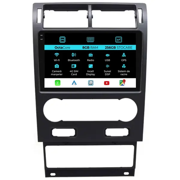 Navigatie Dedicata Ford Mondeo (2000 - 2007), 9 Inch, 8Gb Ram, 256Gb Stocare, Android Auto, Carplay