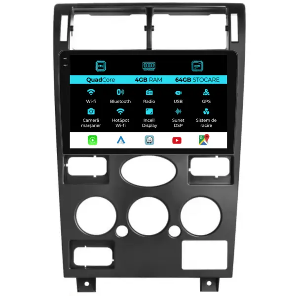 Navigatie Dedicata Ford Mondeo (2000 - 2007), QuadCore, 9 Inch, 4Gb Ram, 64Gb Stocare, Android Auto, Carplay