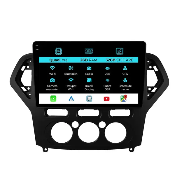 Navigatie Dedicata Ford Mondeo (2007 - 2014), 10 Inch, 2Gb Ram, 32Gb Stocare, Android Auto, Carplay