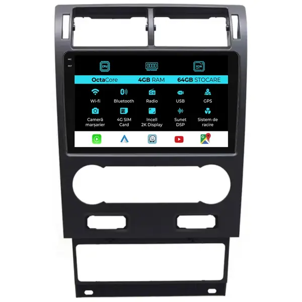 Navigatie Dedicata Ford Mondeo 3 (2000-2007), 2K, 4Gb Ram, 64Gb Stocare, Carplay