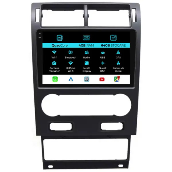 Navigatie Dedicata Ford Mondeo 3 (2000-2007),QuadCore, 9Inch, 4Gb Ram, 64Gb Stocare, Carplay
