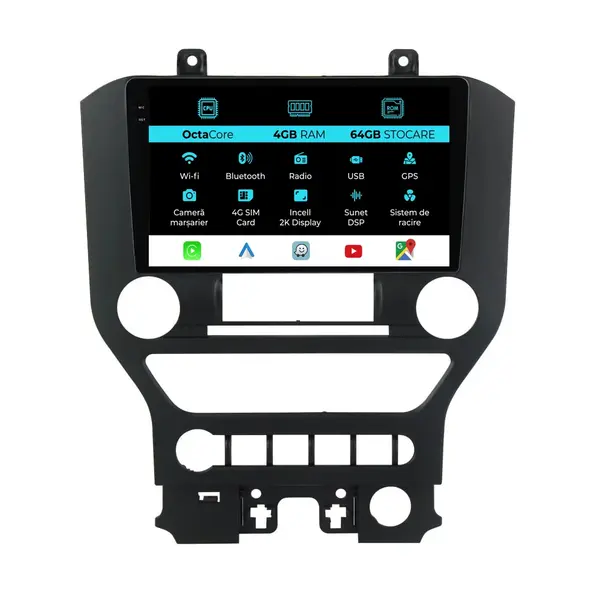 Navigatie Dedicata Ford Mustang (2014-2021), 2K, 4Gb Ram, 64Gb Stocare, Carplay