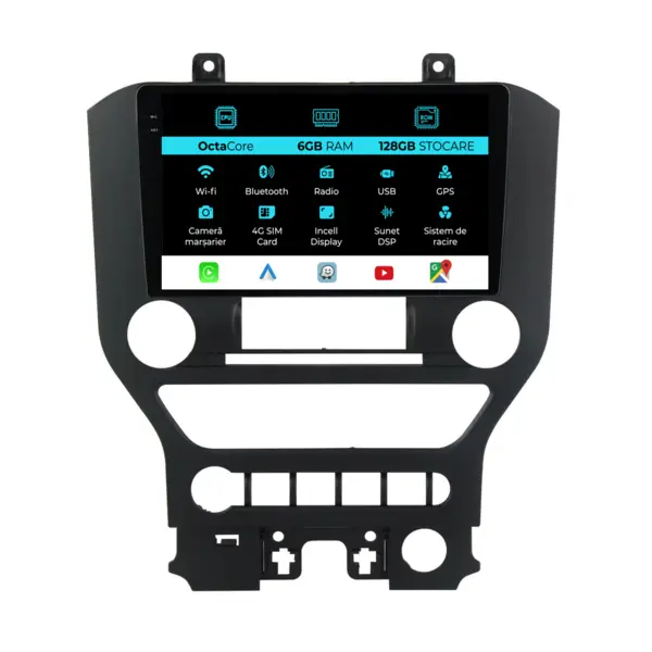 Navigatie Dedicata Ford Mustang (2014 - 2021), 9 Inch, 6Gb Ram, 128Gb Stocare, Android Auto, Carplay
