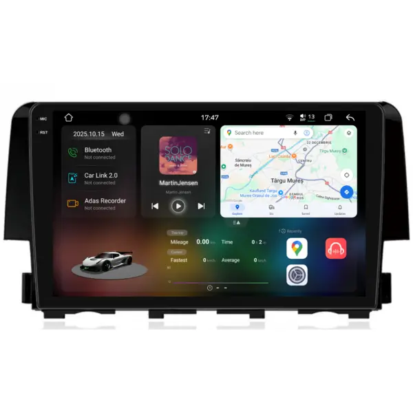 Navigatie Dedicata Honda Civic (2015-2021), 2K, 12Gb Ram, 256Gb Stocare, Carplay
