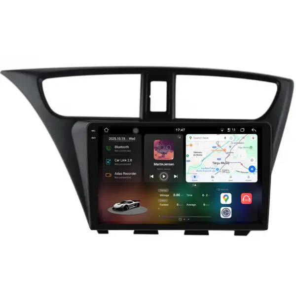 Navigatie Dedicata Honda Civic IX Hachback (2011-2017), 2K, 12Gb Ram, 256Gb Stocare, Carplay