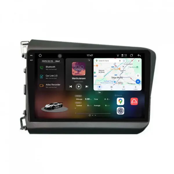 Navigatie Dedicata Honda Civic IX Sedan (2011-2015), 2K, 12Gb Ram, 256Gb Stocare, Carplay