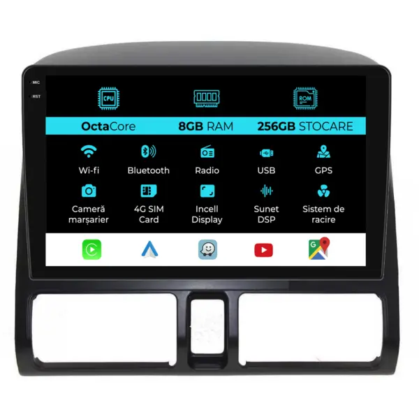 Navigatie Dedicata Honda CR-V (2001 - 2006), 9 Inch, 8Gb Ram, 256Gb Stocare, Android Auto, Carplay