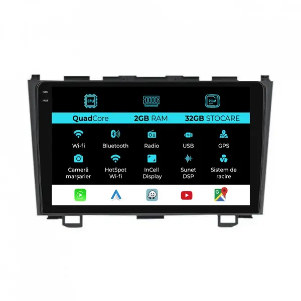 Navigatie Dedicata Honda CR-V (2006-2012), 9Inch, 2Gb Ram, 32Gb Stocare, Carplay
