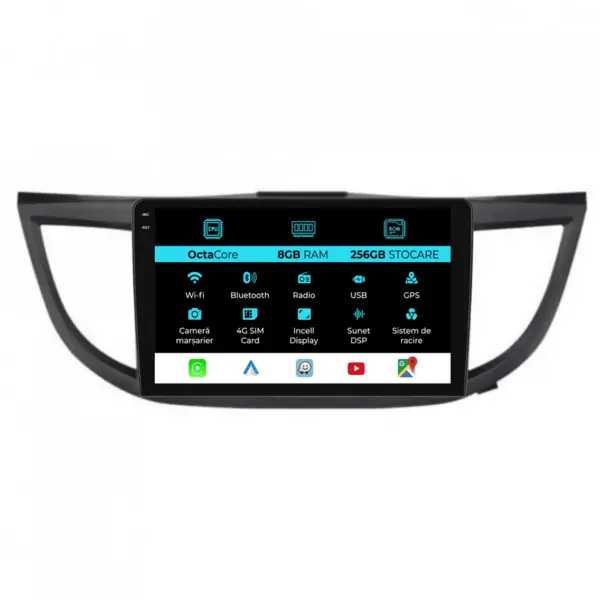 Navigatie Dedicata Honda CR-V (2012 - 2016), 10 Inch, 8Gb Ram, 256Gb Stocare, Android Auto, Carplay